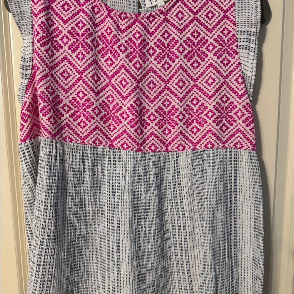 THML Pink Sleeveless Flutter Sleeve Blouse